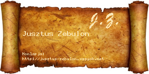 Jusztus Zebulon névjegykártya